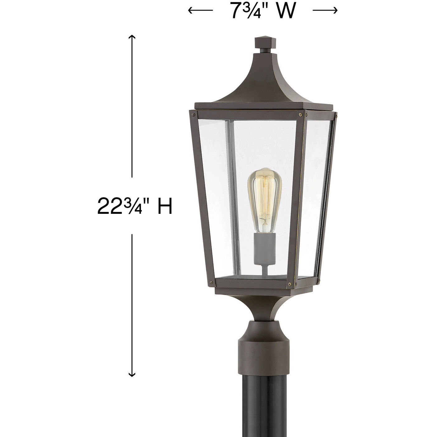 Jaymes 1 Light 22.75 inch Oil Rubbed Bronze Outdoor Post Mount Lantern