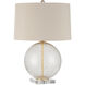 Zebulon 25.5 inch 150 watt Clear with Gold Speckles and Contemporary Gold Leaf Table Lamp Portable Light
