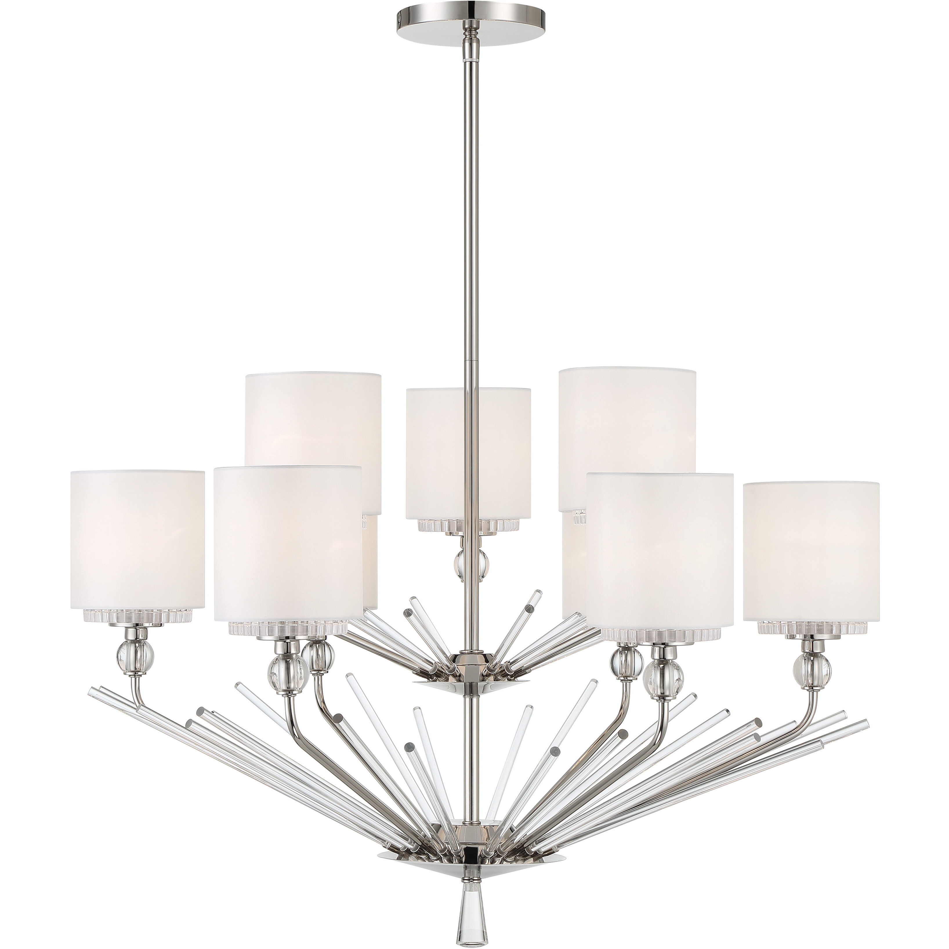 Sutton 9 Light 32 inch Polished Nickel Chandelier Ceiling Light
