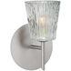 Nico 4 LED 5 inch Satin Nickel Mini Sconce Wall Light in Clear Stone Glass