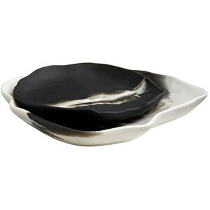 Hollie Black & White Trays, Set of 2