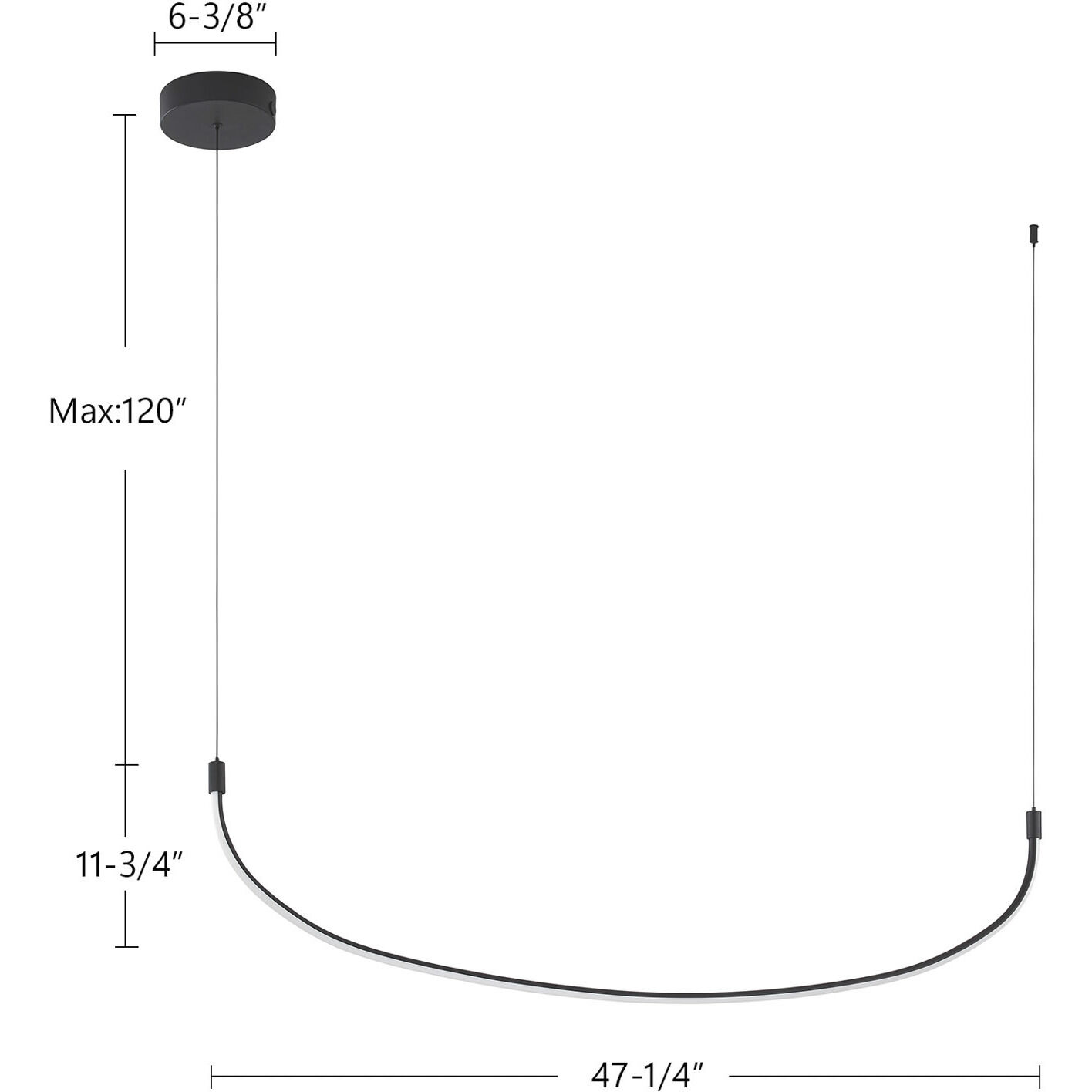 Talis LED 47.25 inch Brushed Nickel Linear Pendant Ceiling Light