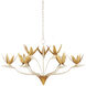 Paradiso 9 Light 39.5 inch Contemporary Silver Leaf and Contemporary Gold Leaf and Contemporary Gold Chandelier Ceiling Light