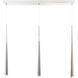 Cascade LED 5.5 inch Polished Nickel Multi-Light Pendant Ceiling Light in 3, Linear, 28in.
