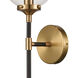 Boudreaux Sconce Wall Light in Antique Gold with Matte Black