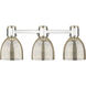 Downtown Urban Lawton Bell 3 Light 24 inch Polished Nickel Bath Vanity Light Wall Light in Mercury