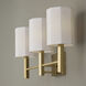 Adrian 3 Light 24.5 inch Aged Brass Vanity Light Wall Light