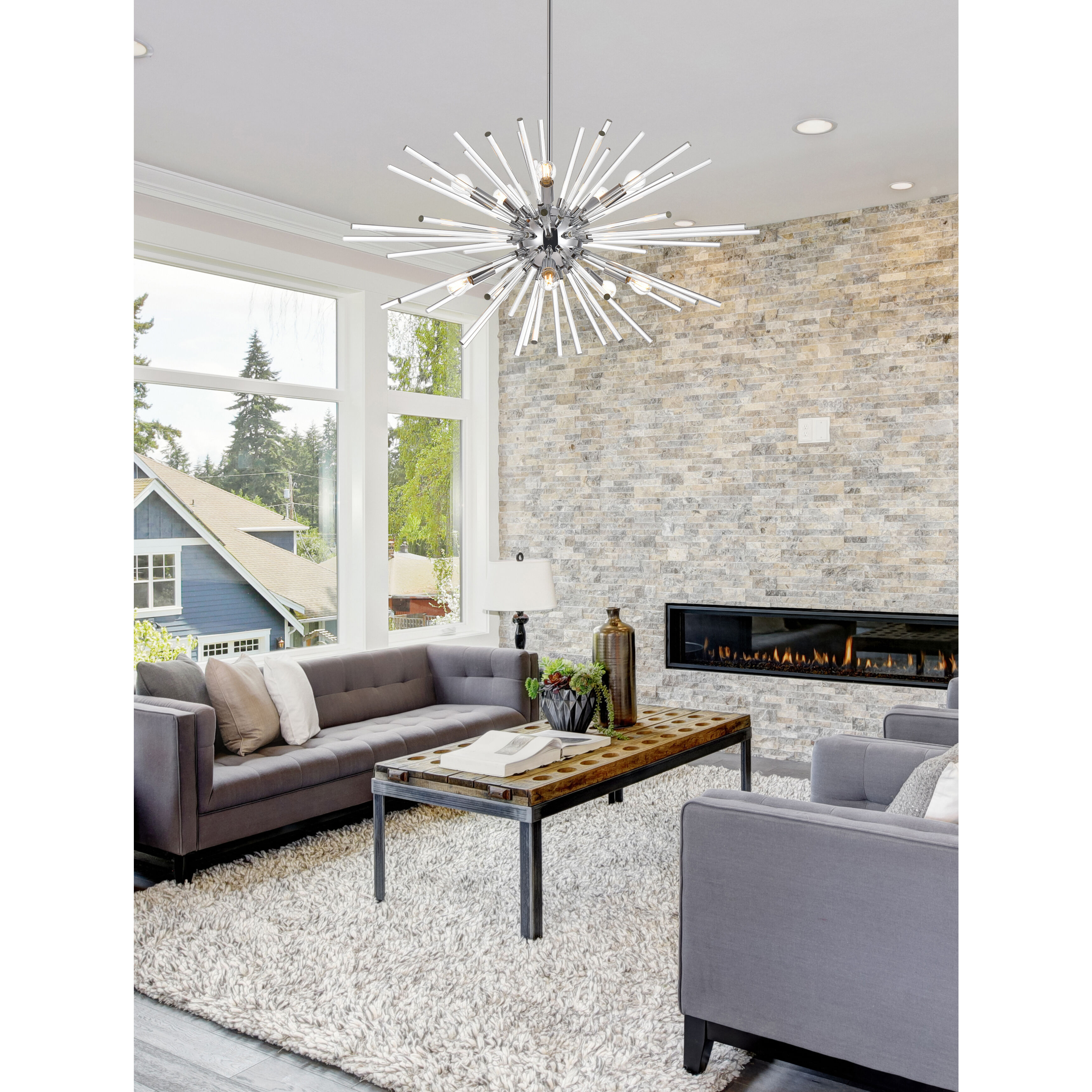 Sienna 10 Light 36 inch Chrome Pendant Ceiling Light