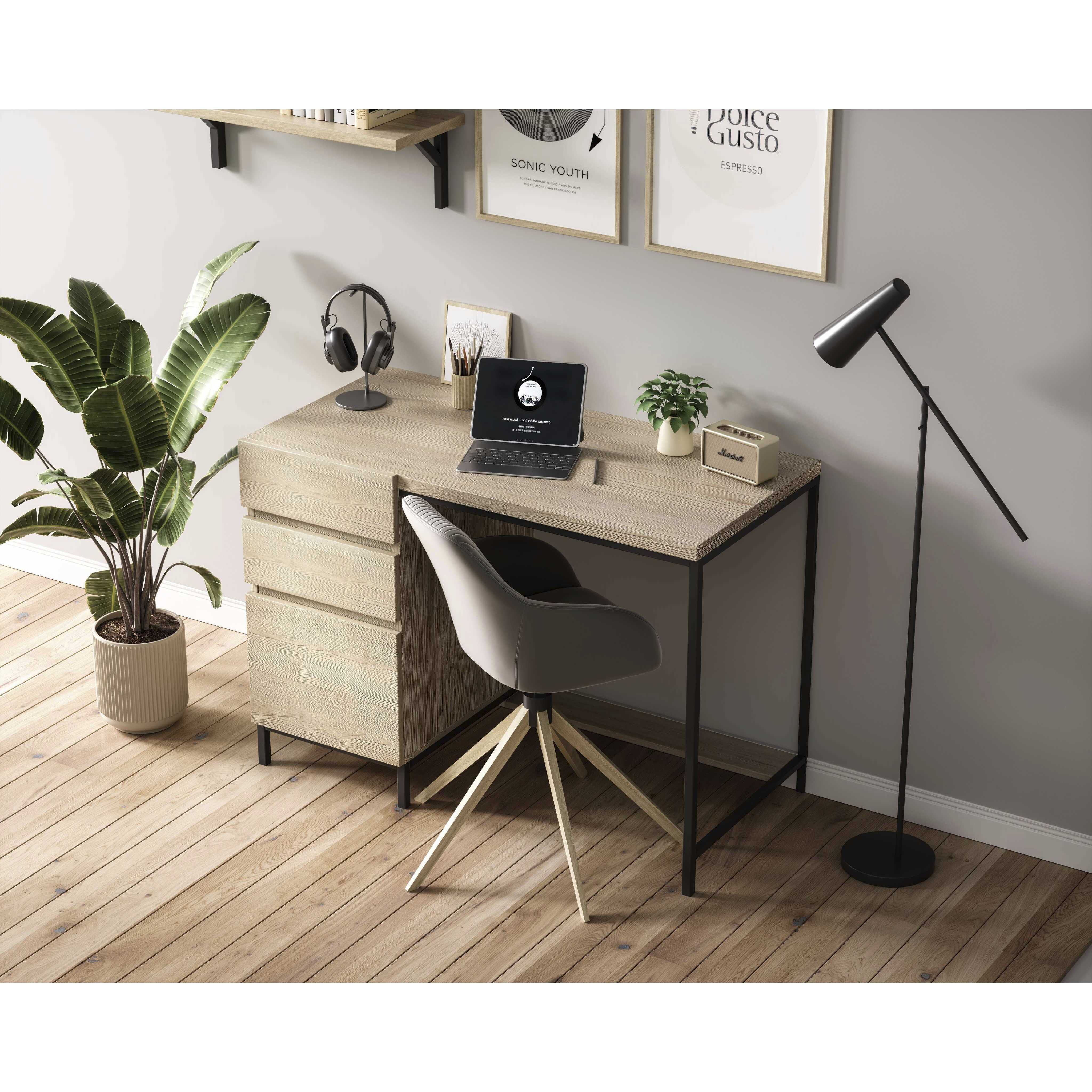 Emerson 42 inch Mango Wood and Black Desk