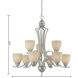 Triton 9 Light 31 inch Moonlight Silver Chandelier Ceiling Light