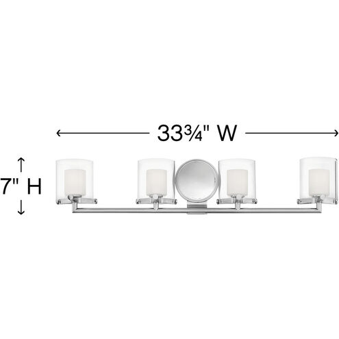 Rixon LED 34 inch Chrome Vanity Light Wall Light