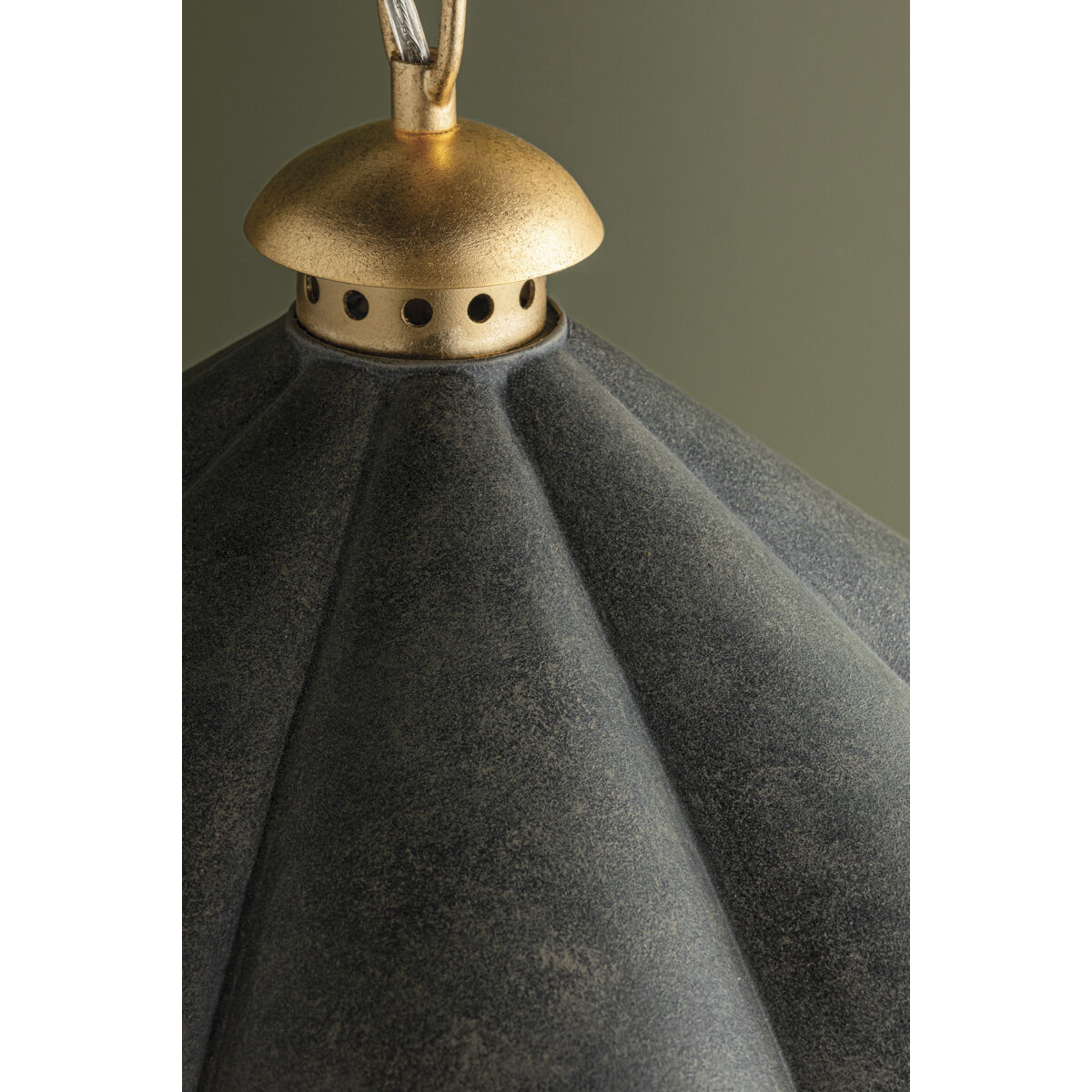 Wildomar 3 Light 13.5 inch Vintage Gold Leaf and French Iron Indoor Lantern Ceiling Light