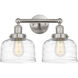 Bell 2 Light 15.5 inch Brushed Satin Nickel Bath Vanity Light Wall Light