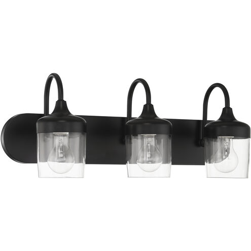 Wrenn 3 Light 24.02 inch Flat Black Vanity Light Wall Light