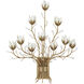 Star Magnolia 10 Light 35 inch Antique Brass Wall Sconce Wall Light