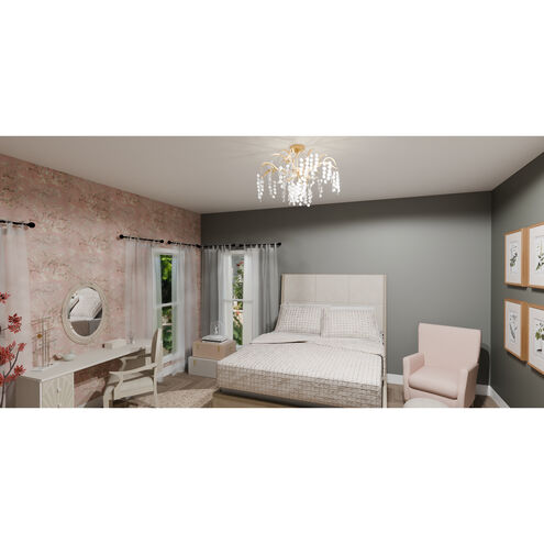 Maple 6 Light 29 inch Gold Leaf Semi-Flush Mount Ceiling Light, Extra Large