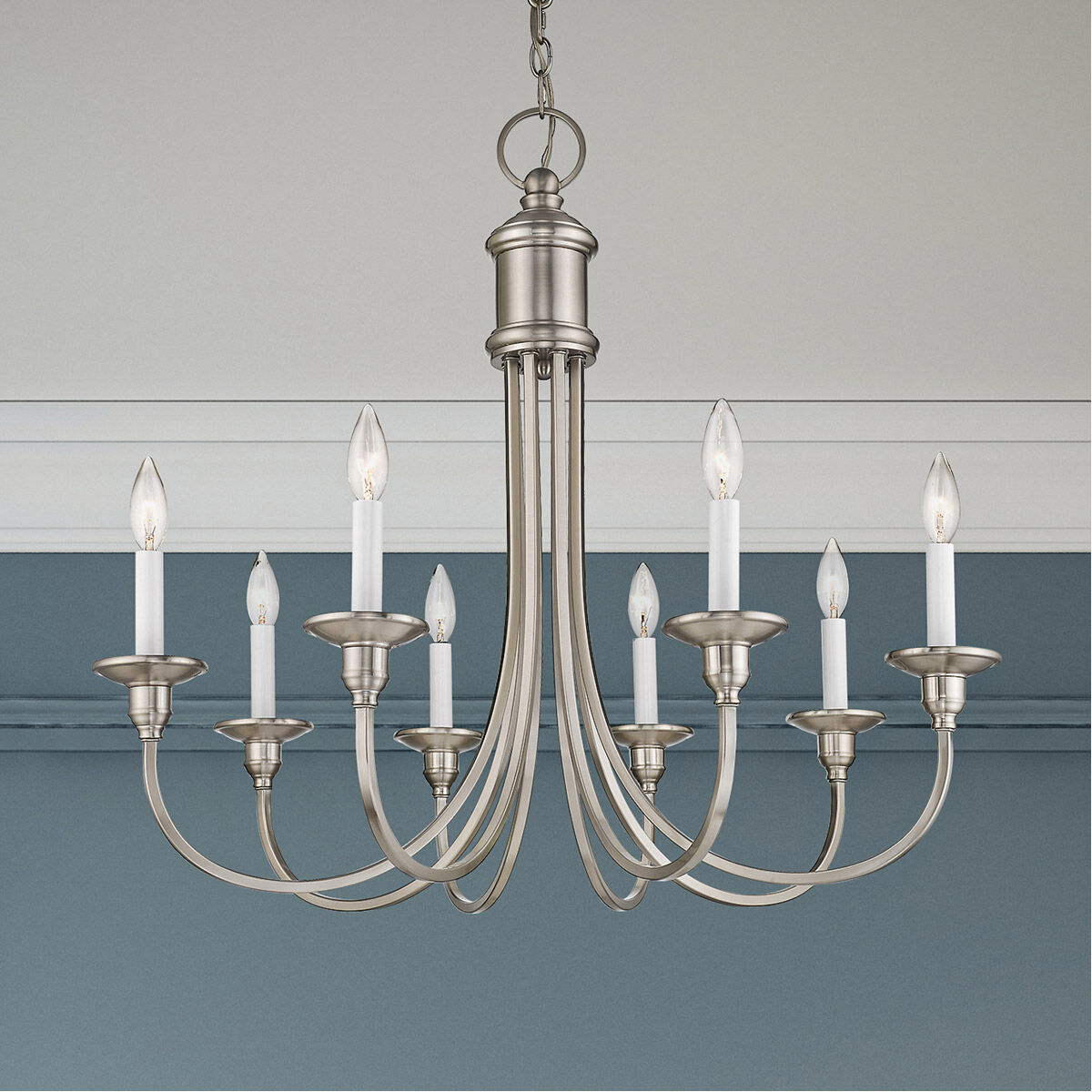 Cranford 8 Light 30 inch Brushed Nickel Chandelier Ceiling Light