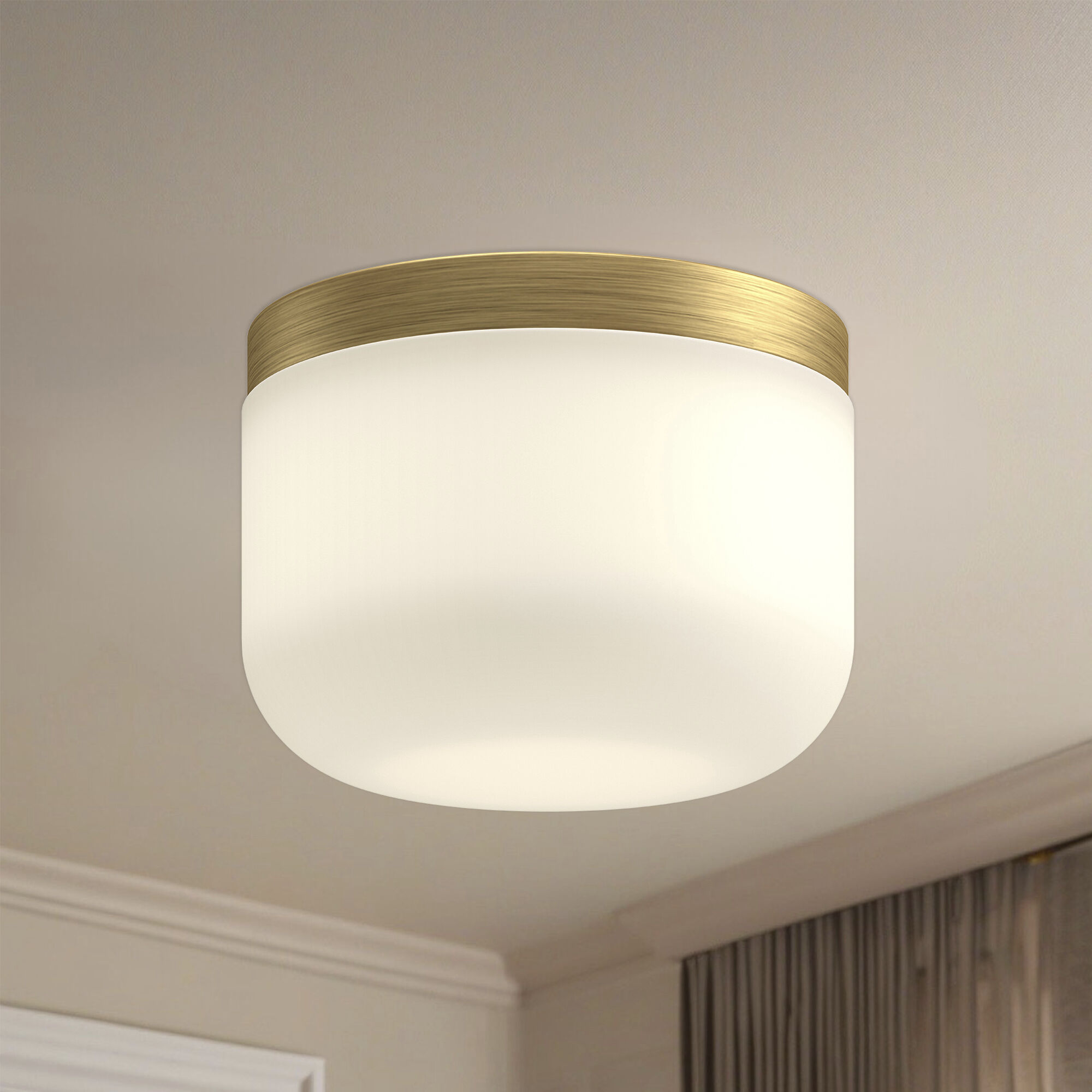 Mel LED 5.13 inch Brushed Gold/Opal Glass Flush Mount Ceiling Light