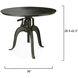 Americana 38 X 36 inch Gun Metal Crank Table