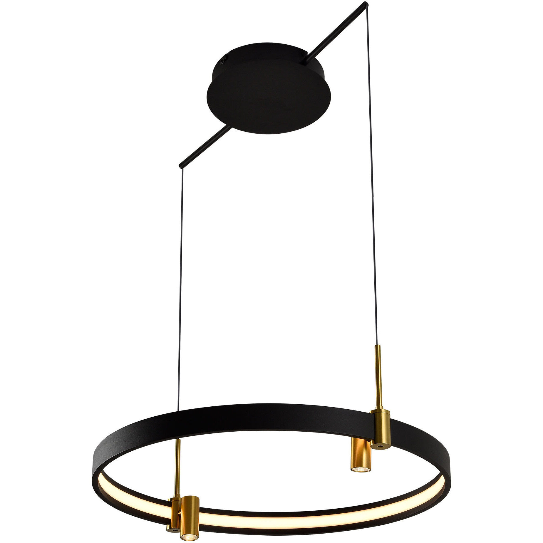 Tania 23 inch Black/Antique Brass Chandelier Ceiling Light