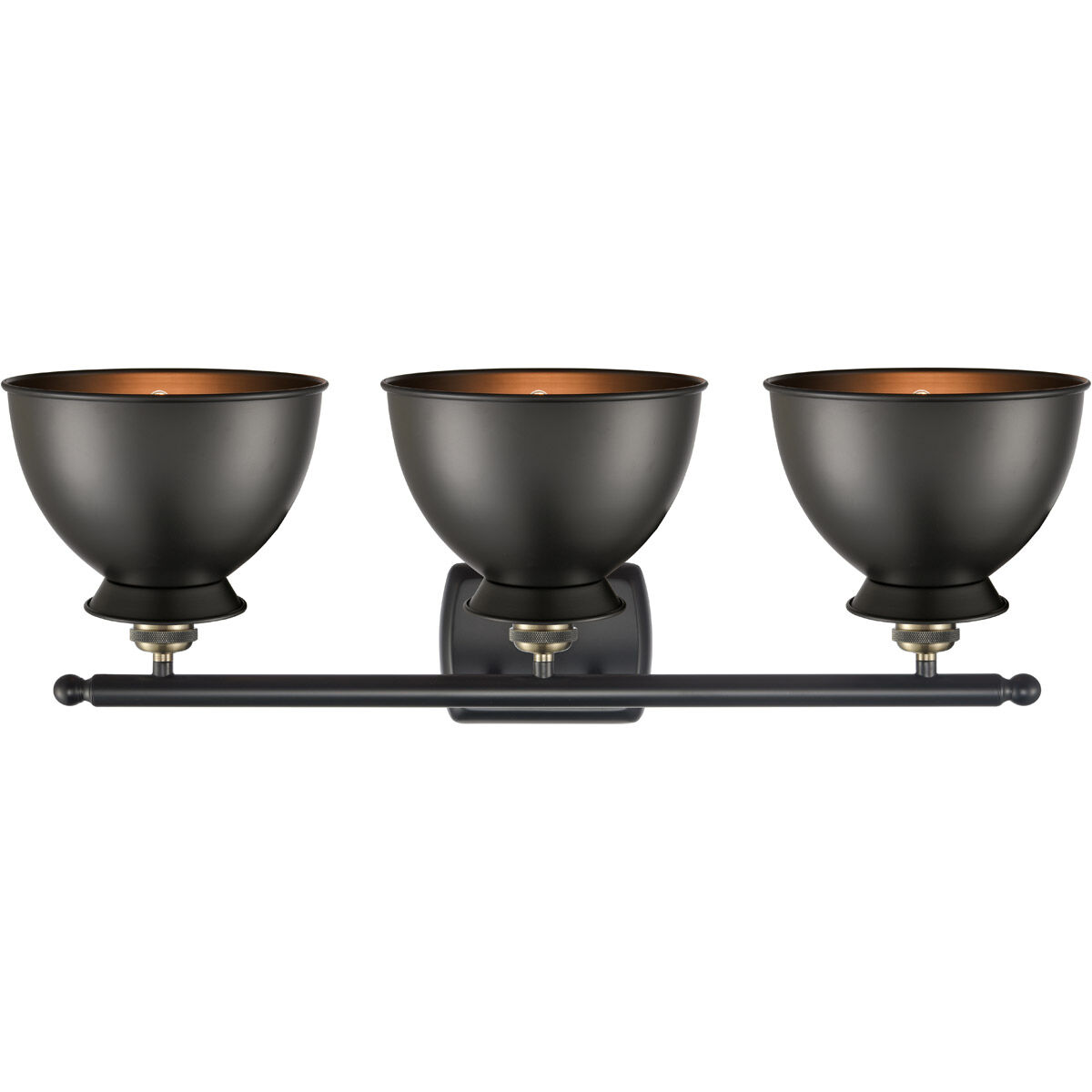 Ballston Adirondack LED 28 inch Black Antique Brass Bath Vanity Light Wall Light in Matte Black, Ballston