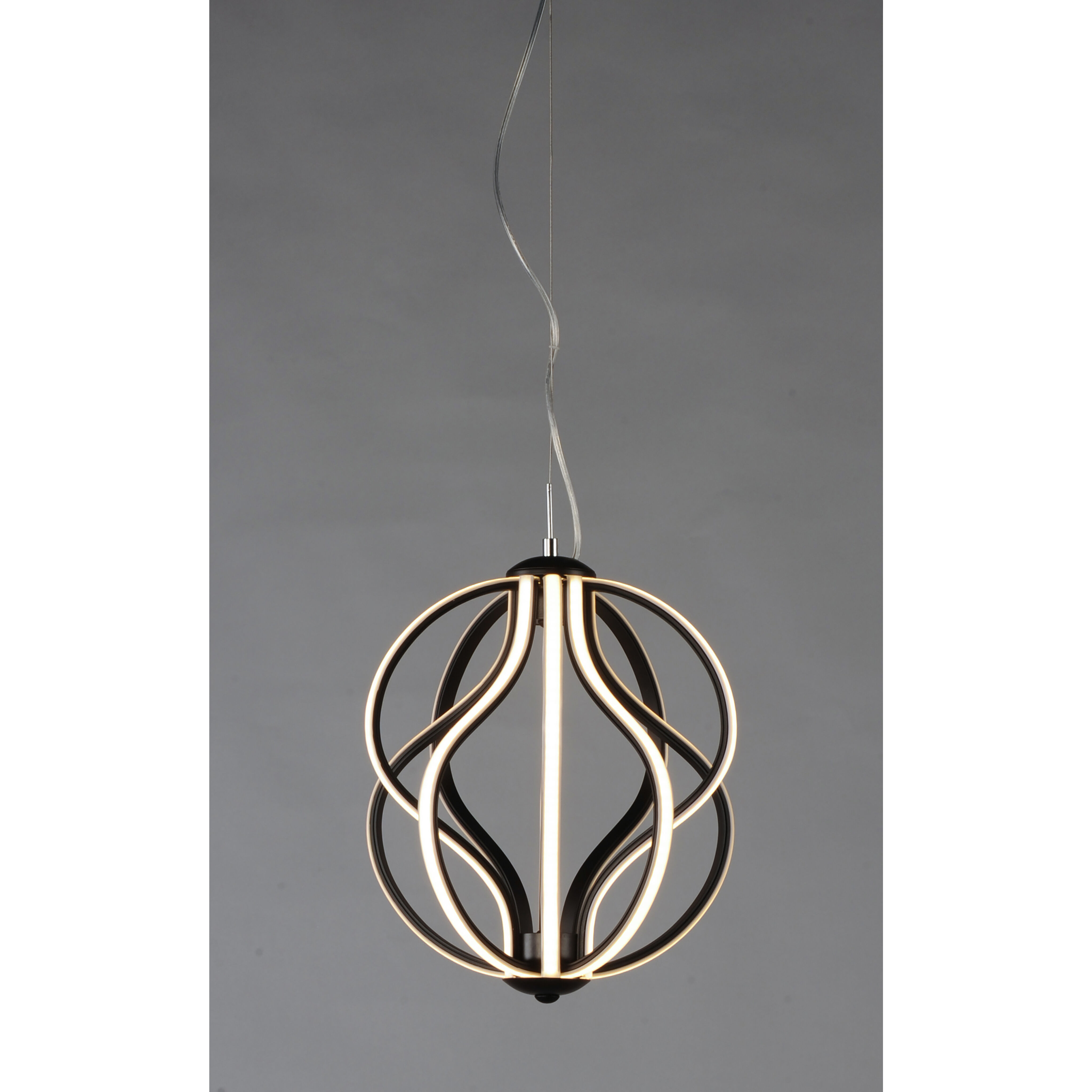 Aura LED 12 inch Black Single Pendant Ceiling Light