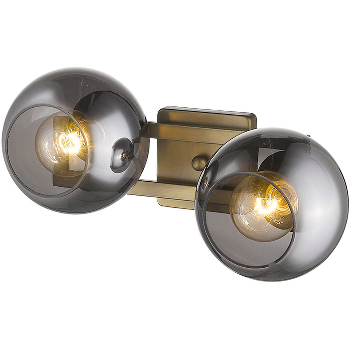 Lunette 2 Light 17 inch Aged Brass Sconce Wall Light