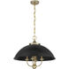 Monterey 4 Light 22 inch Matte Black and Warm Brass Pendant Ceiling Light in Matte Black with Warm Brass
