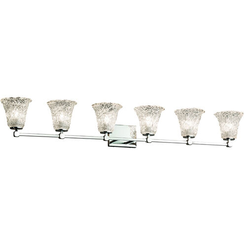 Veneto Luce LED 49.5 inch Polished Chrome Vanity Light Wall Light in 4200 Lm LED, Amber (Veneto Luce), Cylinder with Rippled Rim