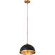 Landry 1 Light 14 inch Matte Black/Rubbed Brass Pendant Ceiling Light in Matte Black and Rubbed Brass
