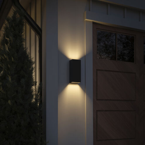 Walden LED 12 inch Textured Black Outdoor Wall, Medium