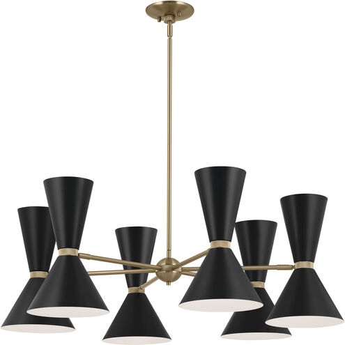 Phix LED 38.75 inch Champagne Bronze with Black Chandelier Ceiling Light