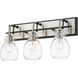 Kraken 3 Light 22 inch Matte Black and Brushed Nickel Vanity Wall Light
