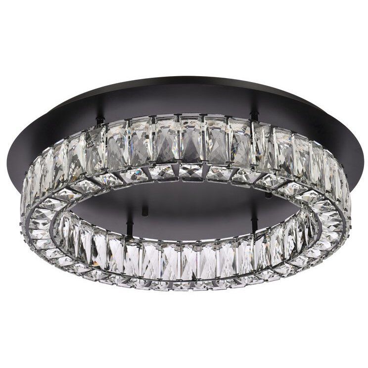 Monroe 1 Light 22 inch Black Flush Mount Ceiling Light