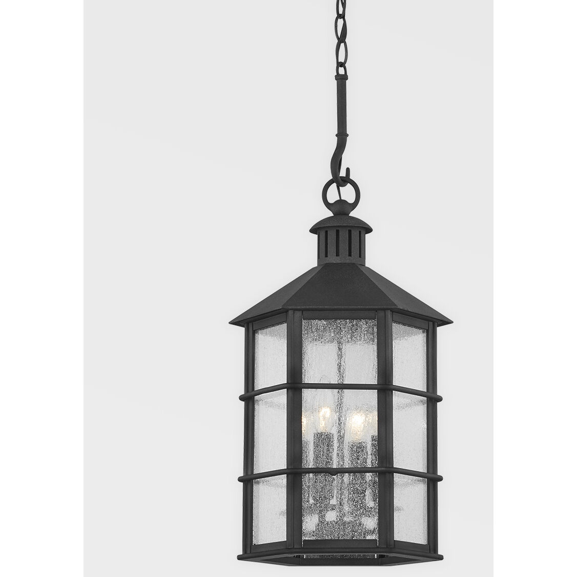 Lake County 4 Light 12 inch French Iron Outdoor Pendant