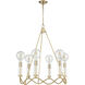 Celsius 6 Light 27 inch Satin Brass with Clear Chandelier Ceiling Light
