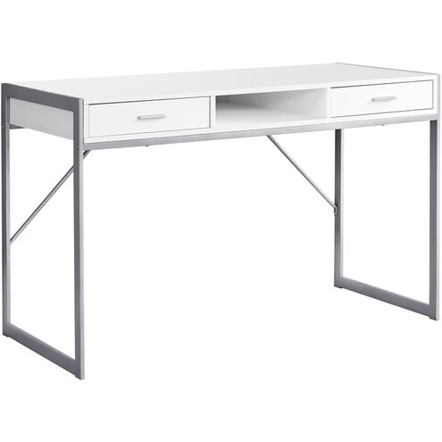 Exeter 48 X 22 inch White and Silver Computer Desk