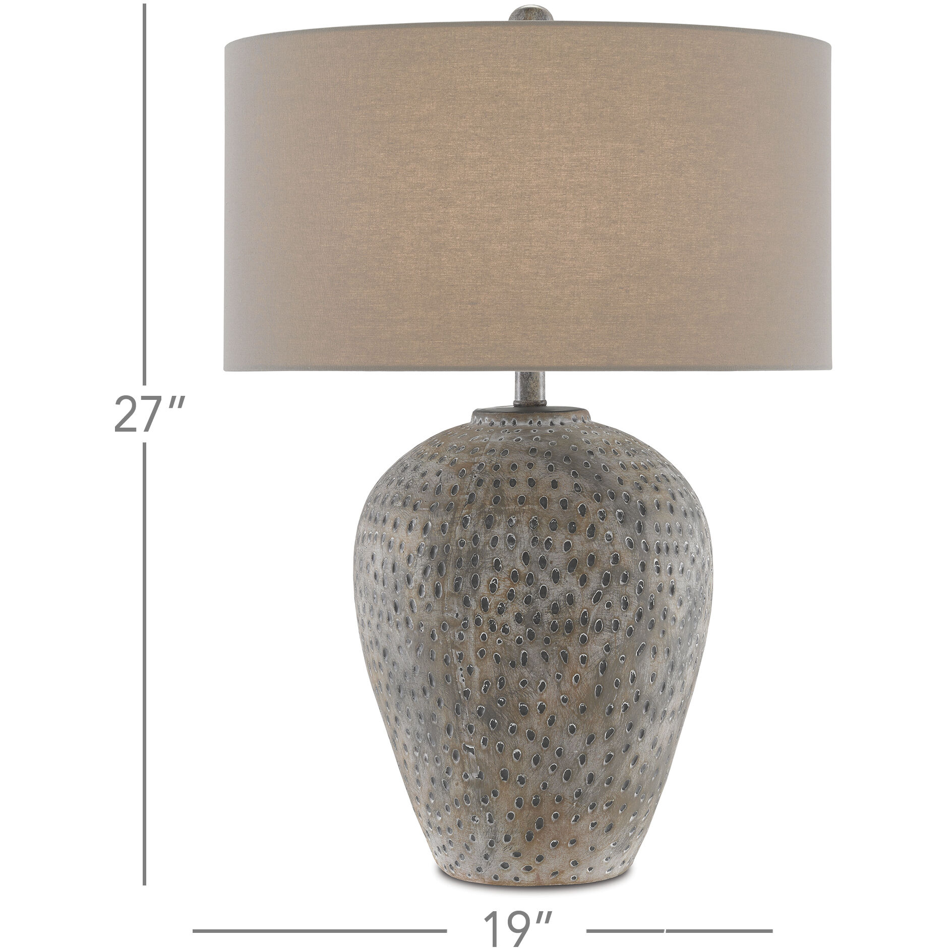 Junius 27 inch 150 watt Earth Gray Table Lamp Portable Light