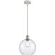 Ballston Large Athens LED 10 inch White and Polished Chrome Pendant Ceiling Light in Seedy Glass, Ballston