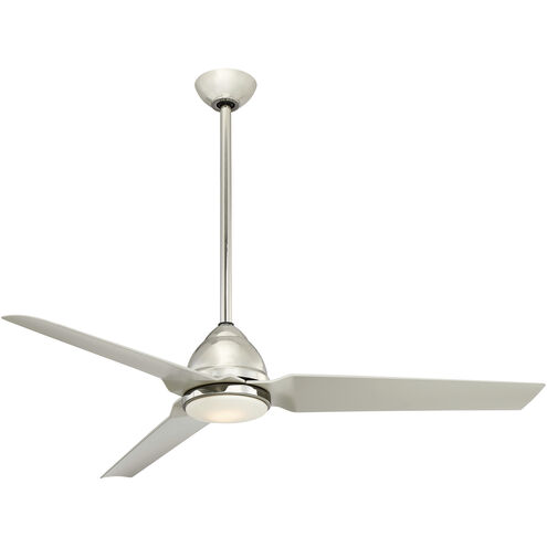 Java 54 inch Polished Nickel with Silver Blades Ceiling Fan