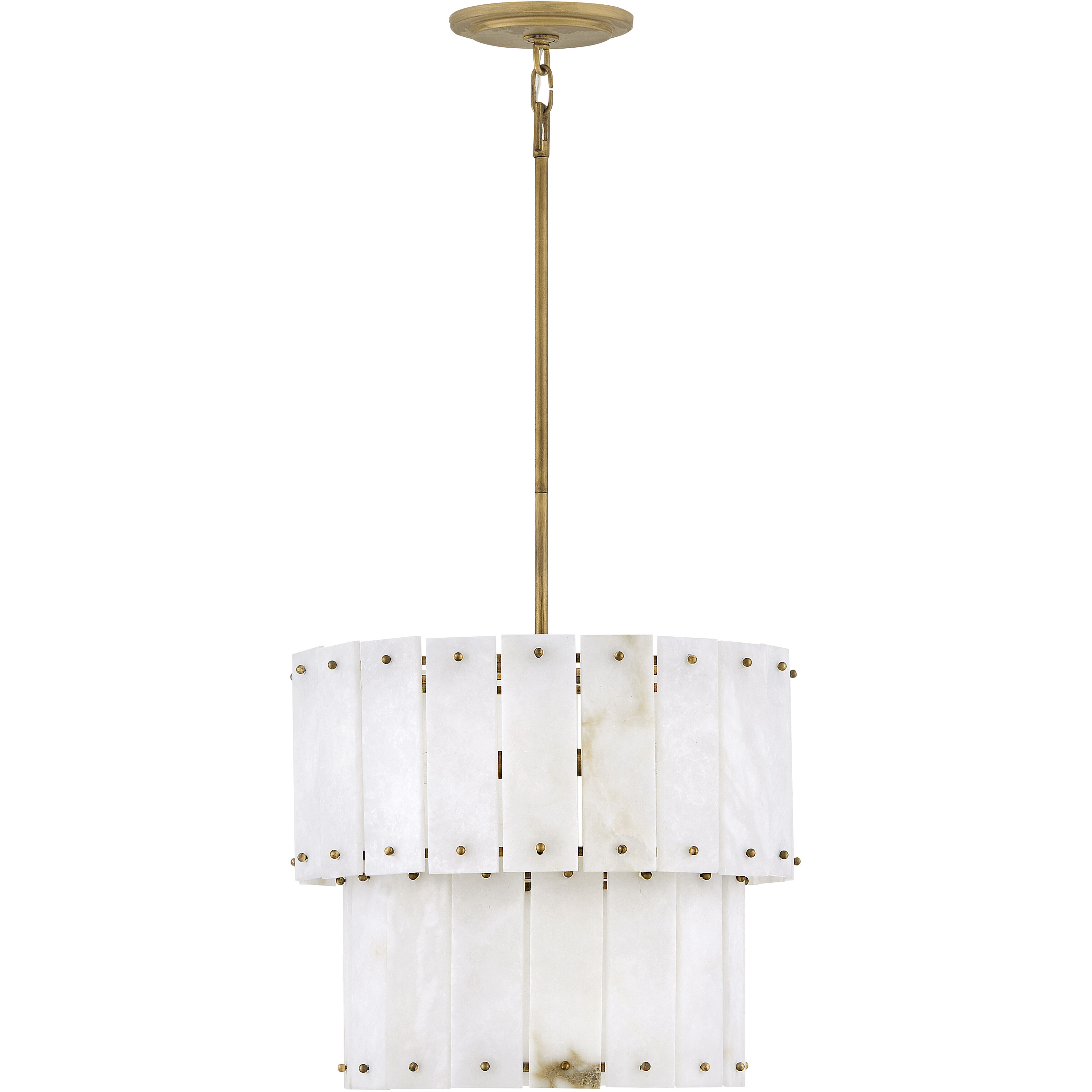 Simone LED 17.5 inch Burnished Gold Foyer Ceiling Light in Alabaster, Semi-flush Mount