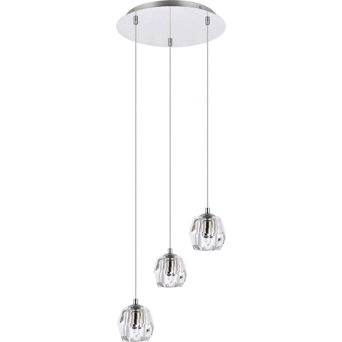Eren 3 Light 12 inch Chrome Pendant Ceiling Light