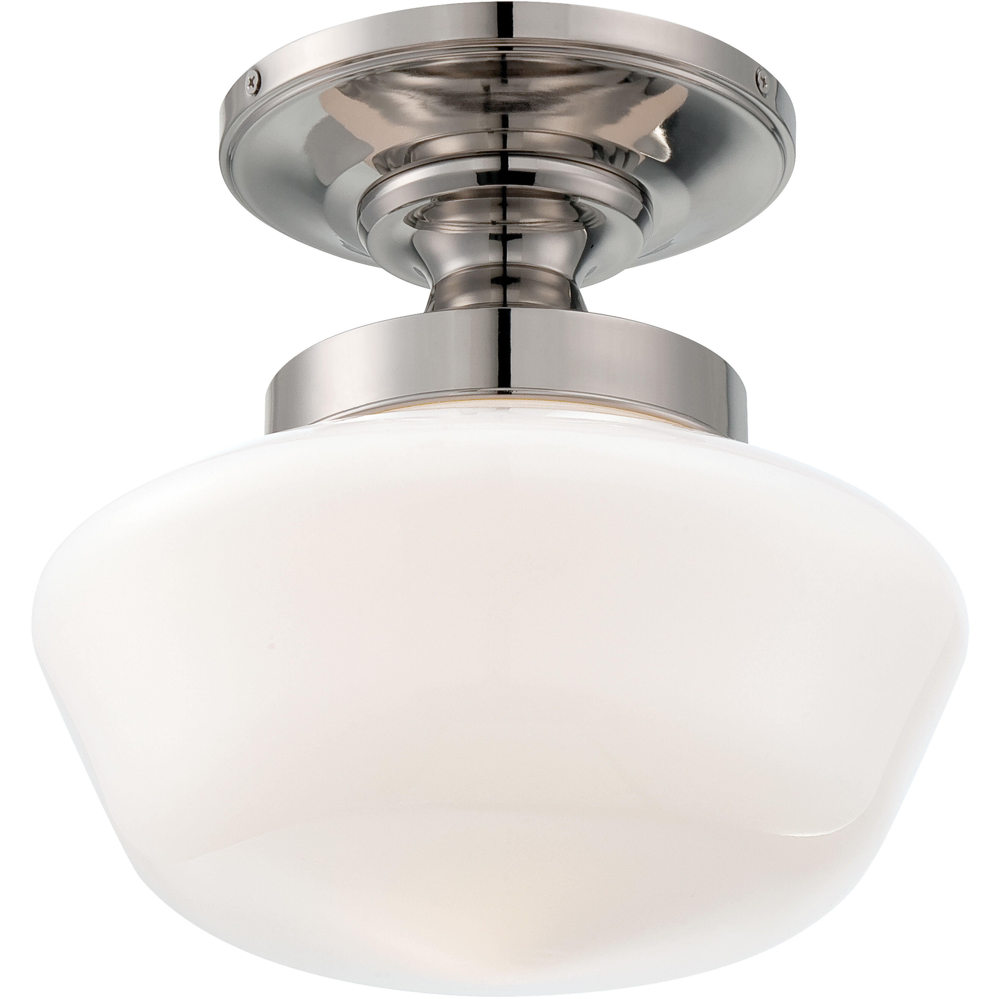 ML 1 Light 12 inch Polished Nickel Semi Flush Mount Ceiling Light