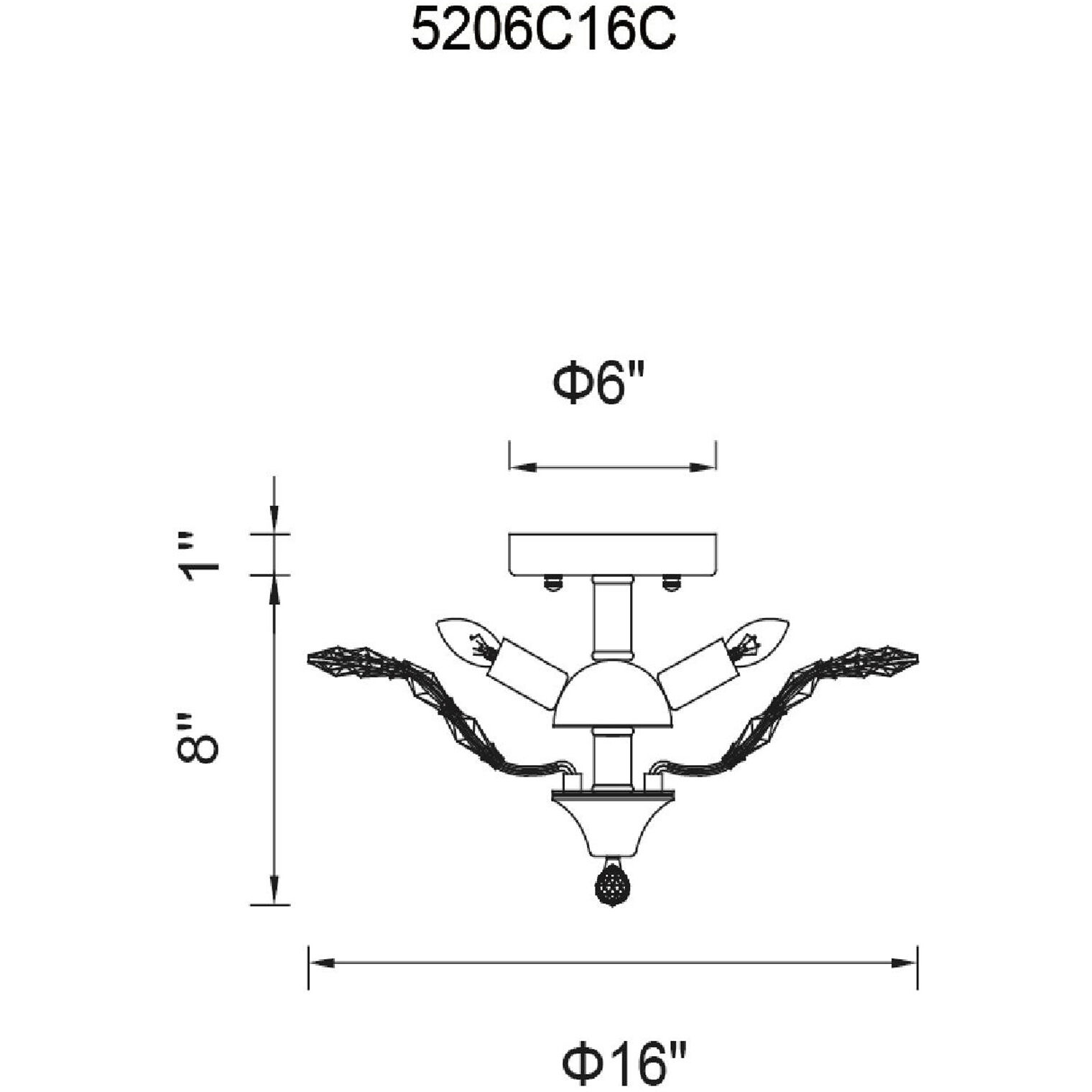 Ivy 3 Light Chrome Drum Shade Flush Mount Ceiling Light