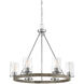 Farmhouse 6 Light 27 inch Greywood Chrome Chandelier Ceiling Light