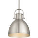 London 1 Light 9 inch Brushed Steel Pendant Ceiling Light
