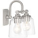 Antonia 2 Light 17.38 inch Brushed Nickel Bath Vanity Light Wall Light