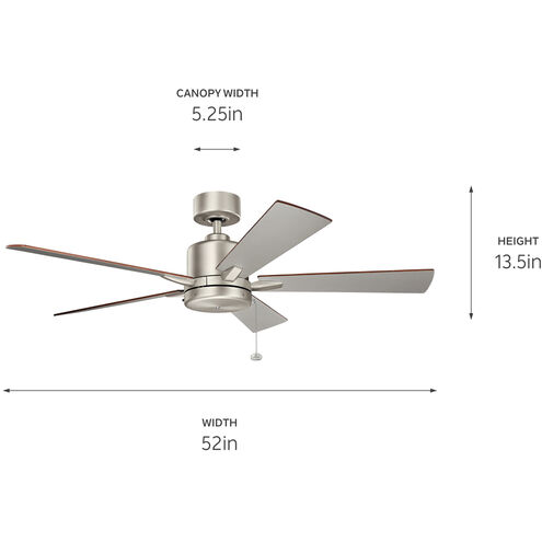 Lucian II 52 inch Brushed Nickel with Silver Blades Ceiling Fan
