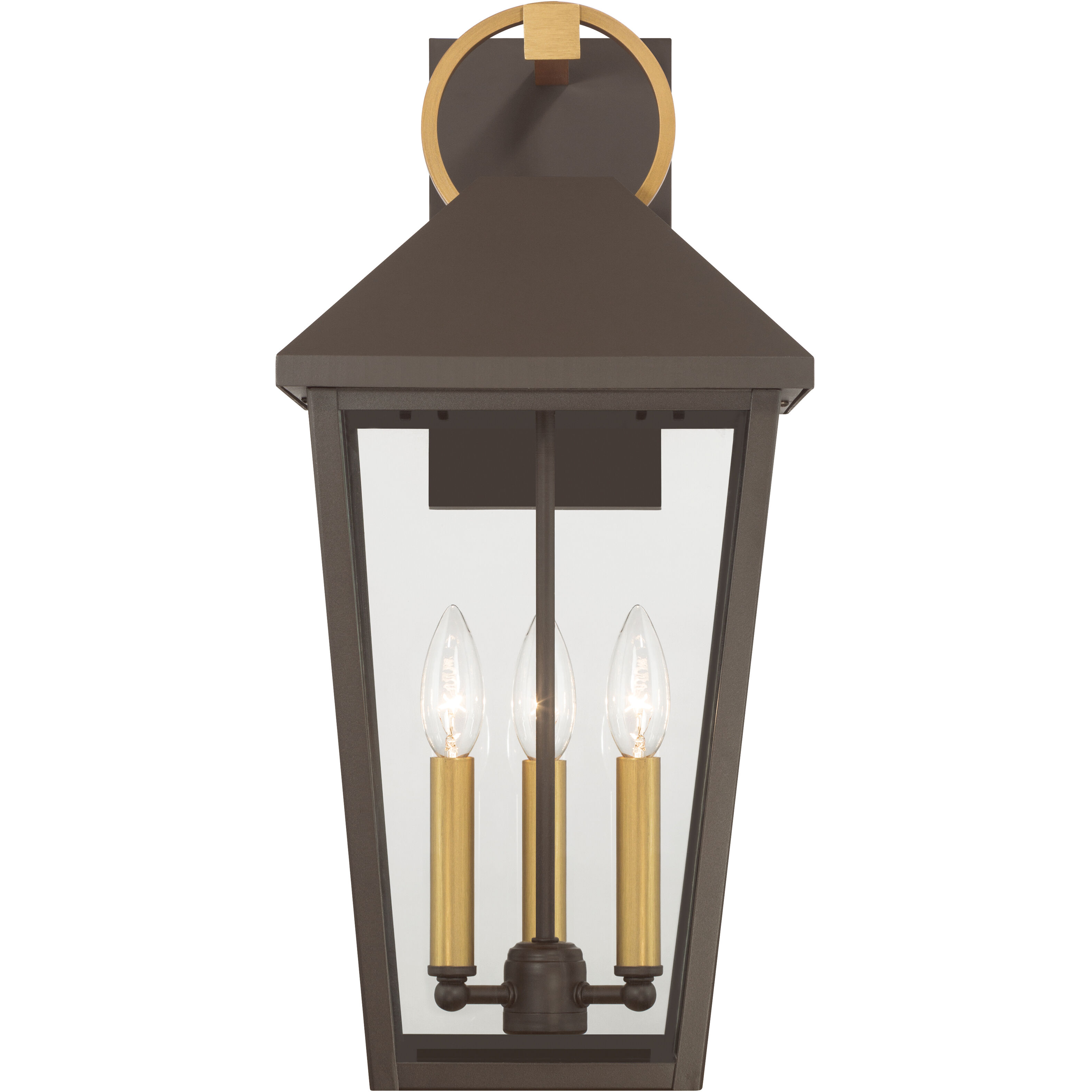 Bayra 3 Light 21 inch Painted Legacy Brass and Dark Bronze Outdoor Wall Lantern