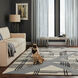 Sachin 114 X 79 inch Black/White Rug in 6 x 9